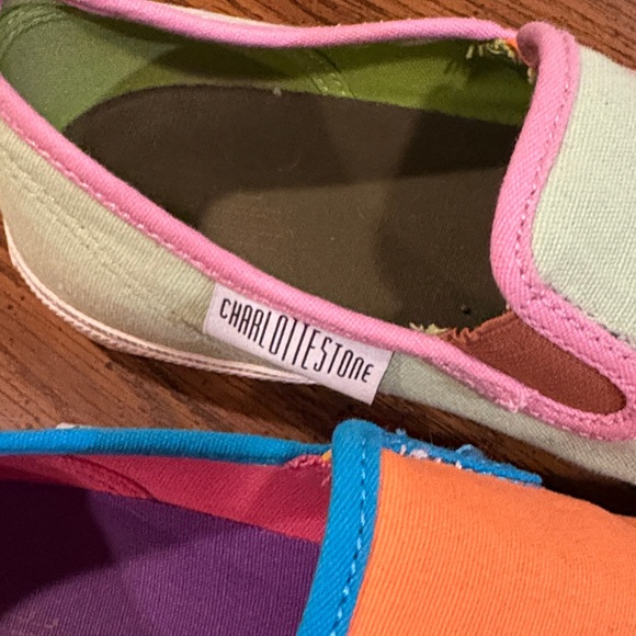 Charlotte Stone Orange and Green Slip-On Sneakers - Archie - Picture 2 of 5